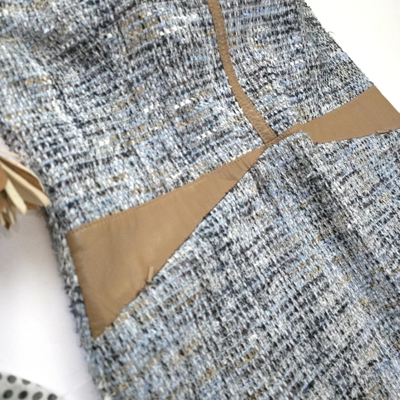 Worth Tweed Weave Blue and Tan Dress Sz 12 - Picture 4 of 14